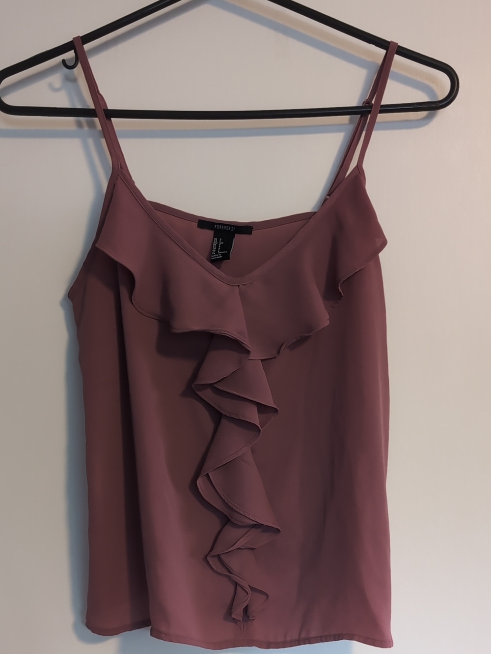 Forever 21 Dusty Mauve Ruffle V-Neck Camisole